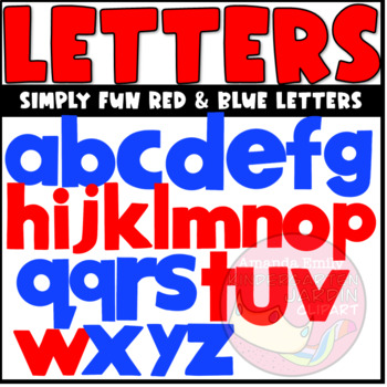 Preview of Flat Blue and Red Letters | KGJ Clipart