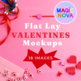 Flat Lay VALENTINES DAY Mockups for Digital Creations | Di