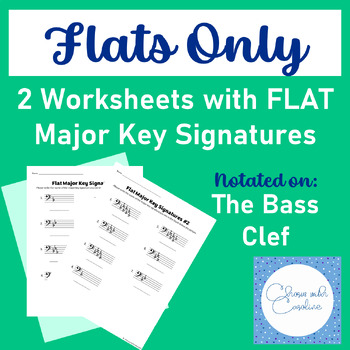 Preview of Flat Only - Major Key Signatures - Bass Clef