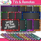 Flat Screen TV & Remote Clipart Images: 26 Rainbow Televis