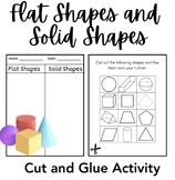 Flat Shapes and Solid Shapes Cut / Glue Activity Geometry