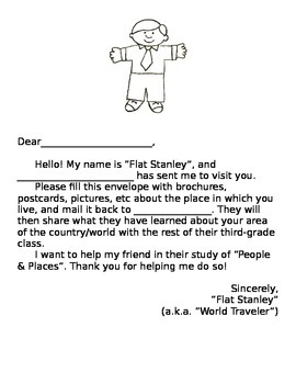 Flat Stanley Letter for Students of All Ages by This ...