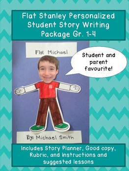 Preview of Flat Stanley Personalized Student Story Writing Package Grades 1-4