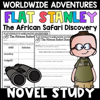 Preview of Flat Stanley African Safari Discovery Novel Study - Worldwide Adventures Book 6