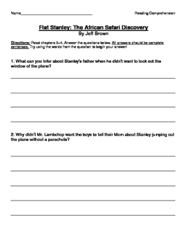 flat stanley chapter questions