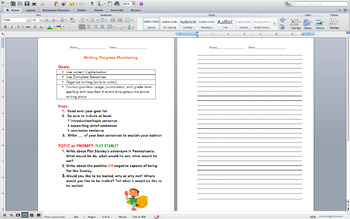 Preview of Flat Stanley Writing Prompts Progress Monitoring