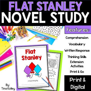 Preview of Flat Stanley Novel Study - Flat Stanley Book Study and Projects
