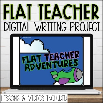 Preview of Digital Flat Teacher Google Slides Narrative Writing Prompt with Videos