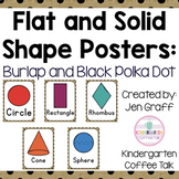 Flat and Solid Shape Posters: Burlap and Black Polka Dots