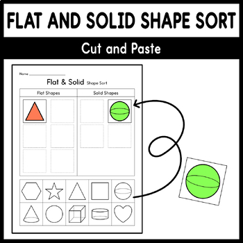 Preview of Flat and Solid Shape Sort - Cut and Paste