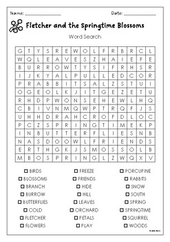 Fletcher and The Springtime Blossoms Julia Rawlinson Word Search Puzzle ...