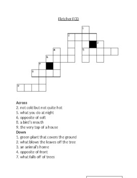 Fletcher and the Falling Leaves Final Consonant Deletion Crossword