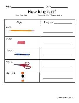 Cube Measuring Objects Worksheet by ATeachingBear