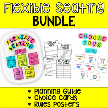 Preview of Flexible Seating BUNDLE! Planning Guide, Rules Posters, and Choice Cards