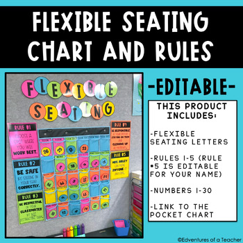 Preview of Flexible Seating Choice Chart and Rules