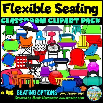Preview of Flexible Seating Clipart Classroom Pack