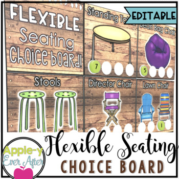 Preview of Flexible Seating EDITABLE Shiplap Choice Board Chart