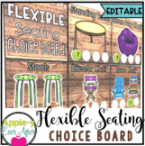 Flexible Seating EDITABLE Shiplap Choice Board & Rule Post
