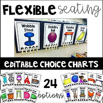 Preview of Flexible Seating Choice Charts - Editable