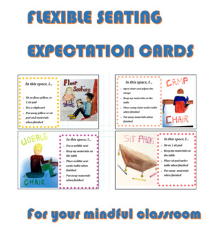 Preview of Flexible Seating Expectation Cards (Editable)