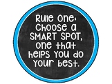 Flexible Seating Rules Posters - Chalkboard and Brights Theme