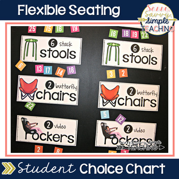 Preview of Flexible Seating Student Choice Chart