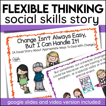 Preview of Flexible Thinking Scenarios Social Story Self Awareness Social Skills Group SEL