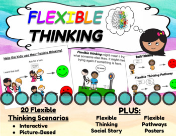 Preview of Flexible vs. Rock Thinking - Social Emotional Learning Scenarios with Pictures