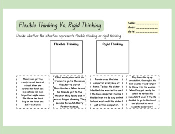 Preview of Flexible Vs. Rigid Thinking