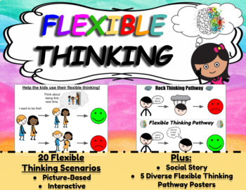 Preview of Flexible vs. Rock Thinking - Digital, Interactive SEL Scenarios with Pictures