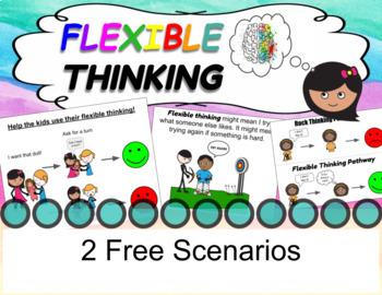 Preview of Flexible vs. Rock Thinking Freebie - Scenarios with Pictures to teach SEL