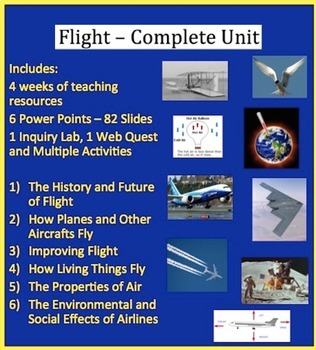 Preview of Flight Complete Unit Bundle - PowerPoint Lessons, Worksheets & Assessments