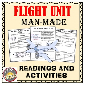 Preview of Flight Unit: Man-made flight; science readings, activities and worksheets.
