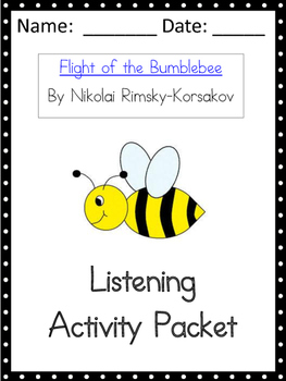 Preview of Flight of the Bumblee Listening Activity Packet, DISTANCE LEARNING