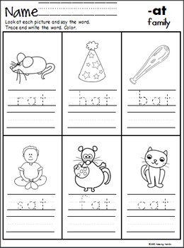 Flip Book CVC Words -at Family by ABC Helping Hands | TpT