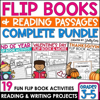 Preview of Flip Book Bundle for the Year | Reading Passages and Writing Activities