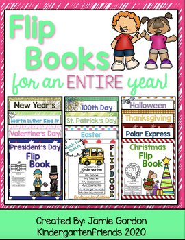 Flip Books For the ENTIRE YEAR Bundle! by Kindergarten Friends
