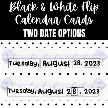 Preview of Flip Calendar - Black & White Polka Dots