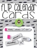 Editable Pencil Flip Calendar Cards Chart Display | back t