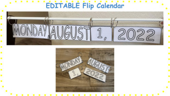 Preview of Flip Calendar - Classroom Decor, Days, Months, Years, Dates