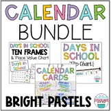 Flip Calendar & Days in School Calendar BUNDLE Bright Pastels