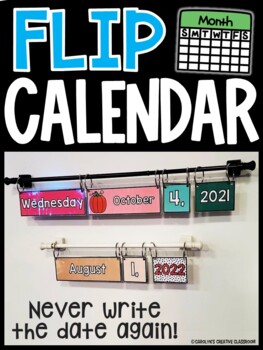 Preview of Flip Calendar Freebie - Use with Magnetic Curtain Rod