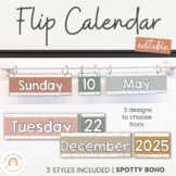 Flip Calendar | Spotty Boho Classroom Decor | Neutral Rain