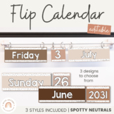 Flip Calendar | Spotty Neutral Classroom Decor | Ombre Neu
