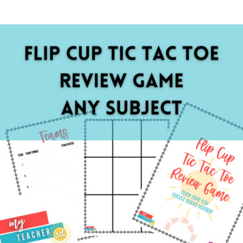 Preview of Flip Cup Tic Tac Toe Review Game (Elementary, Middle, High School Level)