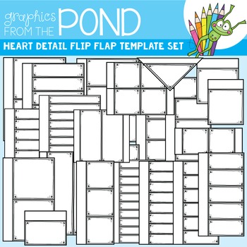 Preview of Flip Flap Template Set - Heart Detail