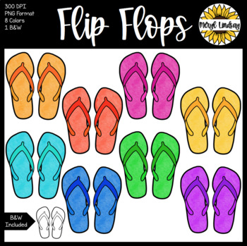 Flip Flop Beach Summer Clip Art MOVABLE IMAGES by Meryl Lindsay | TPT