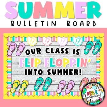 Yeaqee 82 Pieces Summer Bulletin Board Decorations Flip Flop into
