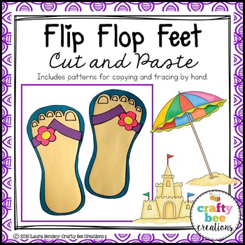 Preview of Flip Flop Feet Craft Summer Beach Day Bulletin Board Kindergarten Preschool Art