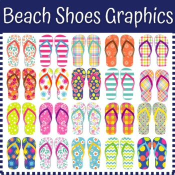 Flip Flops Clipart / Beach Shoes Graphics / Summer Vector Illustration